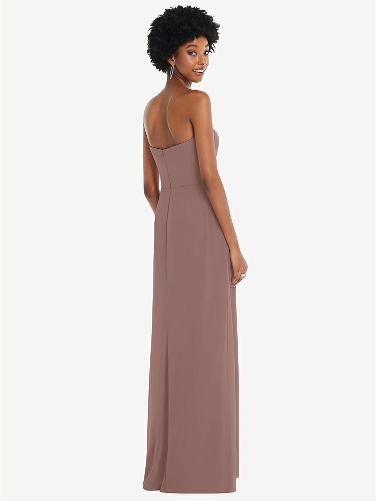 【STYLE: 1563】Strapless Sweetheart Maxi Dress with Pleated Front Slit 【COLOR: Sienna】