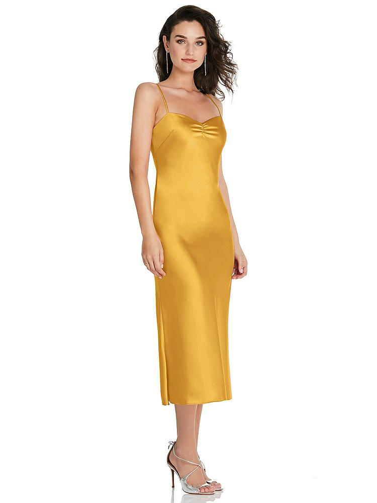 【NEW】【STYLE: 8220】オープンバック コンバーチブル ストラップ MIDI バイアス スリップ ドレス【COLOR: NYC Yellow】【SIZE: 00-30W】