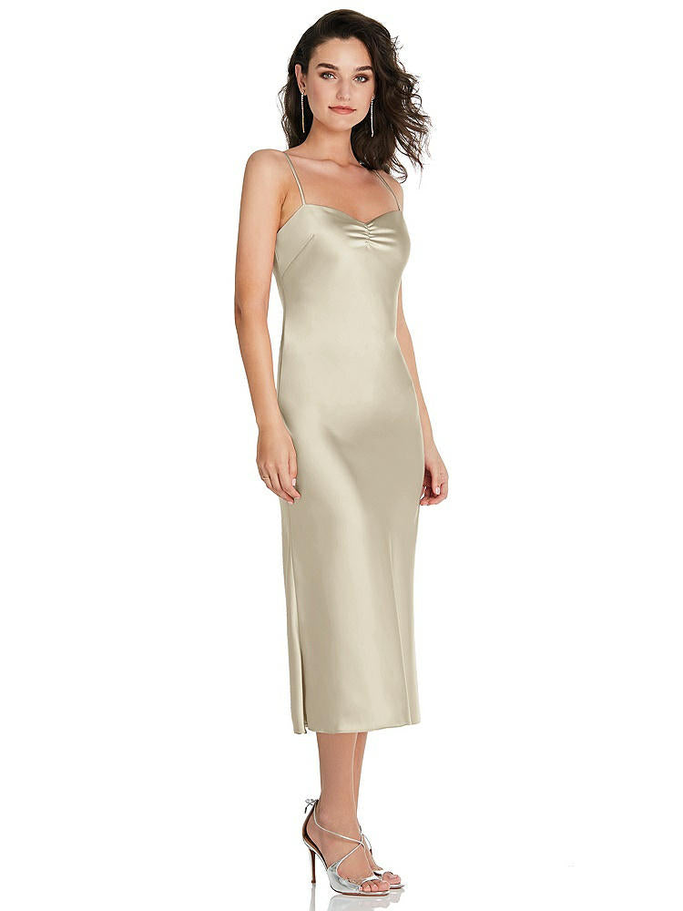 【NEW】【STYLE: 8220】オープンバック コンバーチブル ストラップ MIDI バイアス スリップ ドレス【COLOR: Champagne】【SIZE: 00-30W】