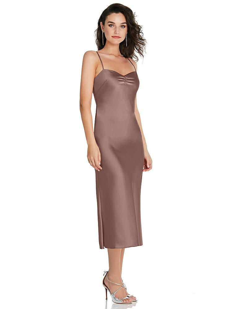 【NEW】【STYLE: 8220】オープンバック コンバーチブル ストラップ MIDI バイアス スリップ ドレス【COLOR: Sienna】【SIZE: 00-30W】