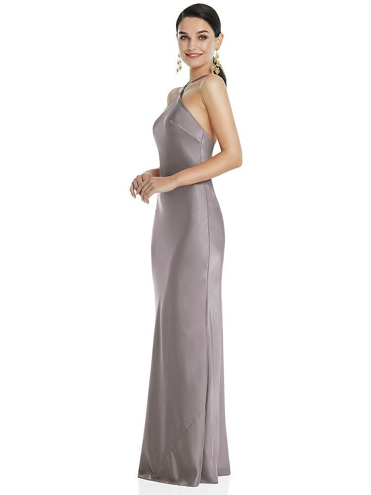 【NEW】【STYLE: LB041】ダイヤモンド ホルター バイアス マキシ スリップ ドレス コンバーチブル ストラップ【COLOR: Cashmere Gray】【SIZE: 00-30W】