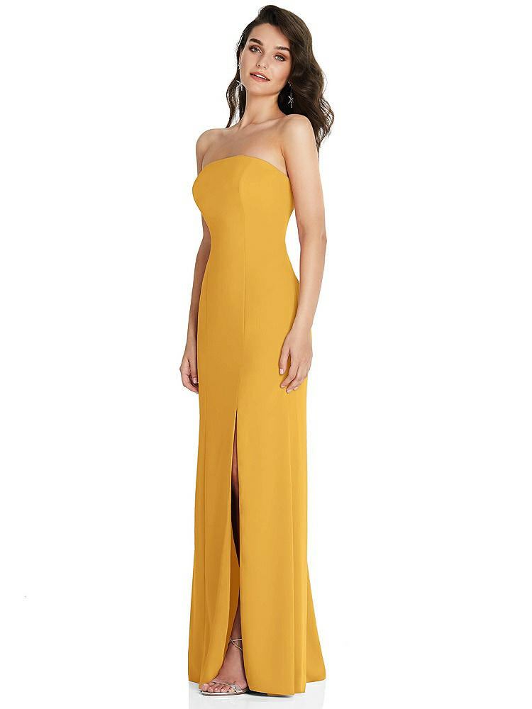 【NEW】【STYLE: TH089】ストラップレス スクープ 背面 マキシ ドレス 前面 スリット【COLOR: NYC Yellow】【SIZE: 00-30W】