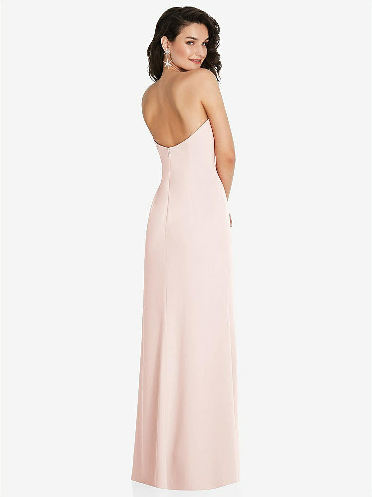 【STYLE: TH089】Strapless Scoop Back Maxi Dress with Front Slit【COLOR: Blush】
