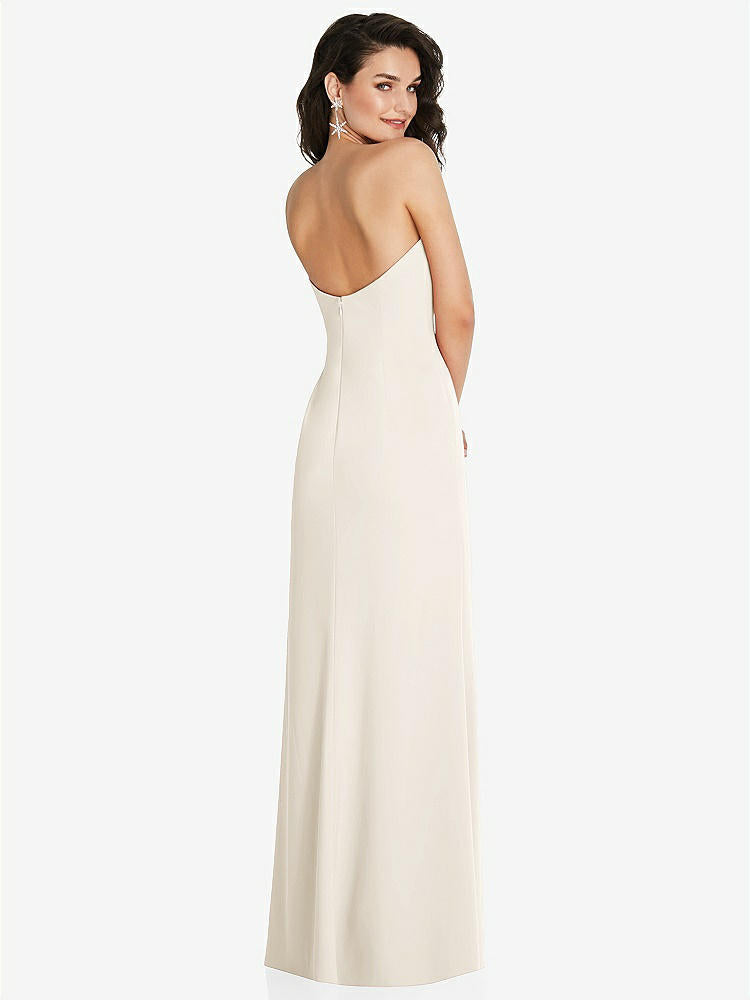【STYLE: TH089】Strapless Scoop Back Maxi Dress with Front Slit【COLOR: Ivory】