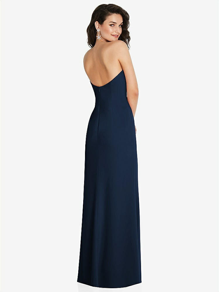 【STYLE: TH089】Strapless Scoop Back Maxi Dress with Front Slit【COLOR: Midnight Navy】