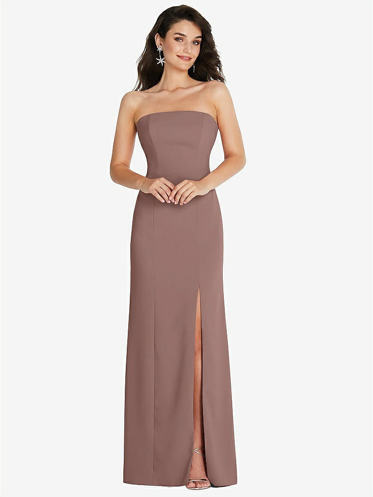 【STYLE: TH089】Strapless Scoop Back Maxi Dress with Front Slit【COLOR: Sienna】