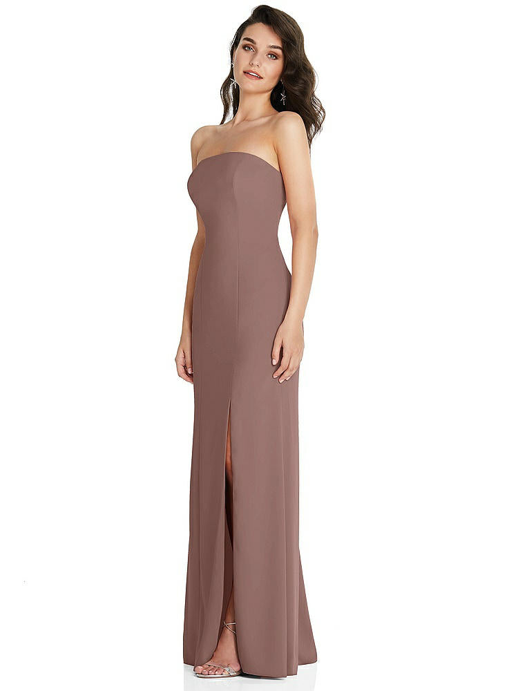 【STYLE: TH089】Strapless Scoop Back Maxi Dress with Front Slit【COLOR: Sienna】