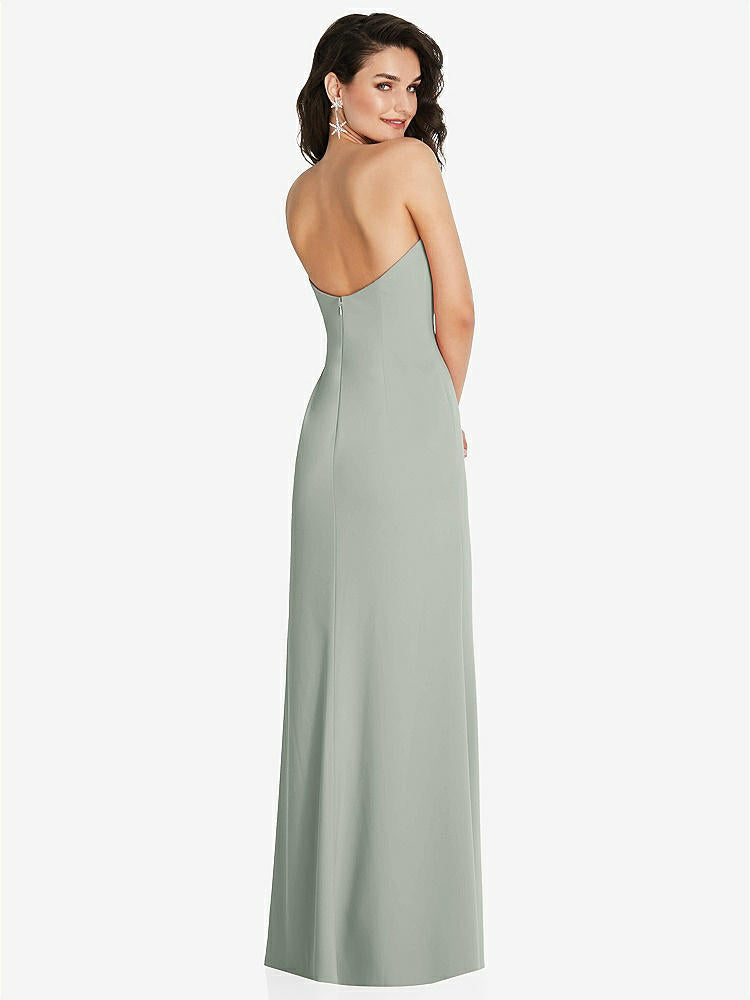 【STYLE: TH089】Strapless Scoop Back Maxi Dress with Front Slit【COLOR: Willow Green】