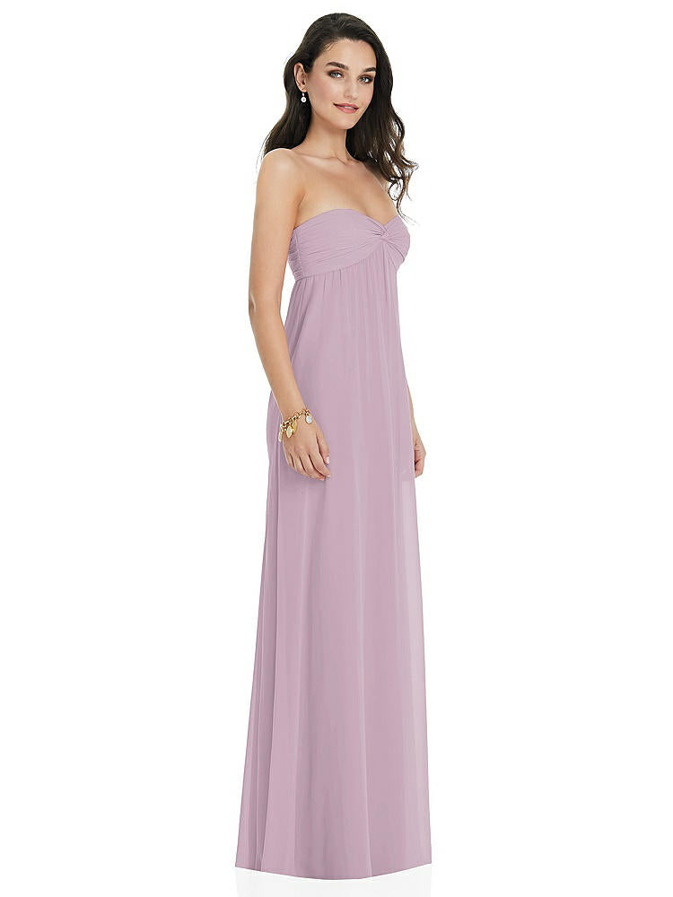 【NEW】【STYLE: 3101】ひねり シアレッド ストラップレス 帝国 ウエスト ガウン オプション ストラップ【COLOR: Suede Rose】【SIZE: 00-30W】