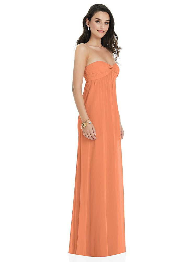 【NEW】【STYLE: 3101】ひねり シアレッド ストラップレス 帝国 ウエスト ガウン オプション ストラップ【COLOR: Sweet Melon】【SIZE: 00-30W】