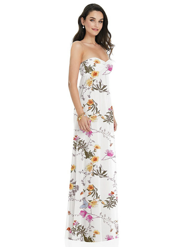 【NEW】【STYLE: 3101】ひねり シアレッド ストラップレス 帝国 ウエスト ガウン オプション ストラップ【COLOR: Butterfly Botanica Ivory】【SIZE: 00-30W】