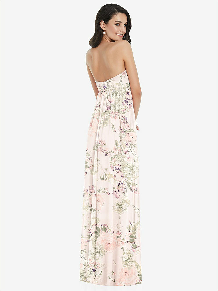 【STYLE: 3101】Twist Shirred Strapless Empire Waist Gown with Optional Straps【COLOR: Blush Garden】