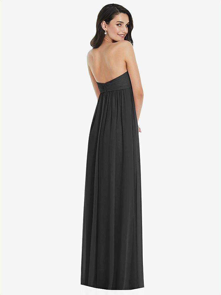 【STYLE: 3101】Twist Shirred Strapless Empire Waist Gown with Optional Straps【COLOR: Black】