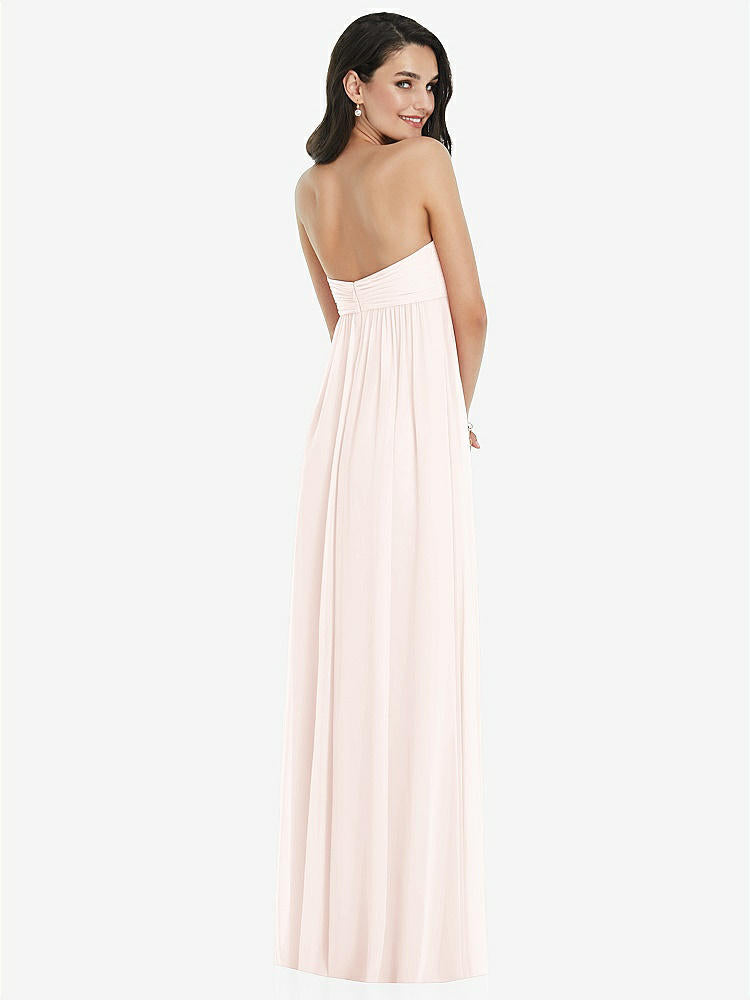 【STYLE: 3101】Twist Shirred Strapless Empire Waist Gown with Optional Straps【COLOR: Blush】