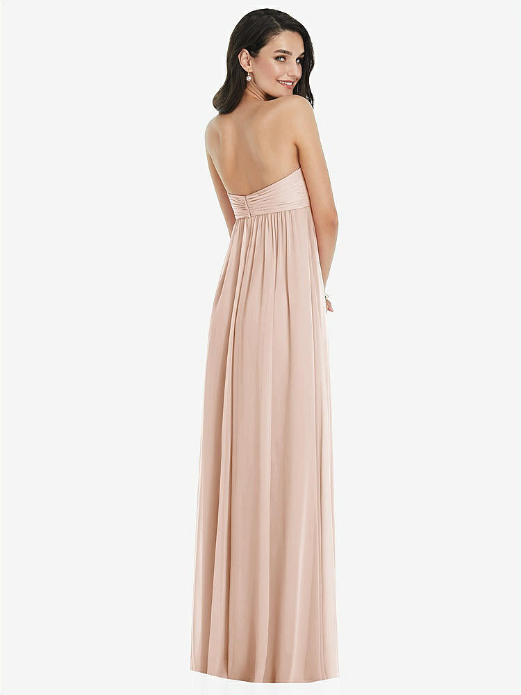 【STYLE: 3101】Twist Shirred Strapless Empire Waist Gown with Optional Straps【COLOR: Cameo】