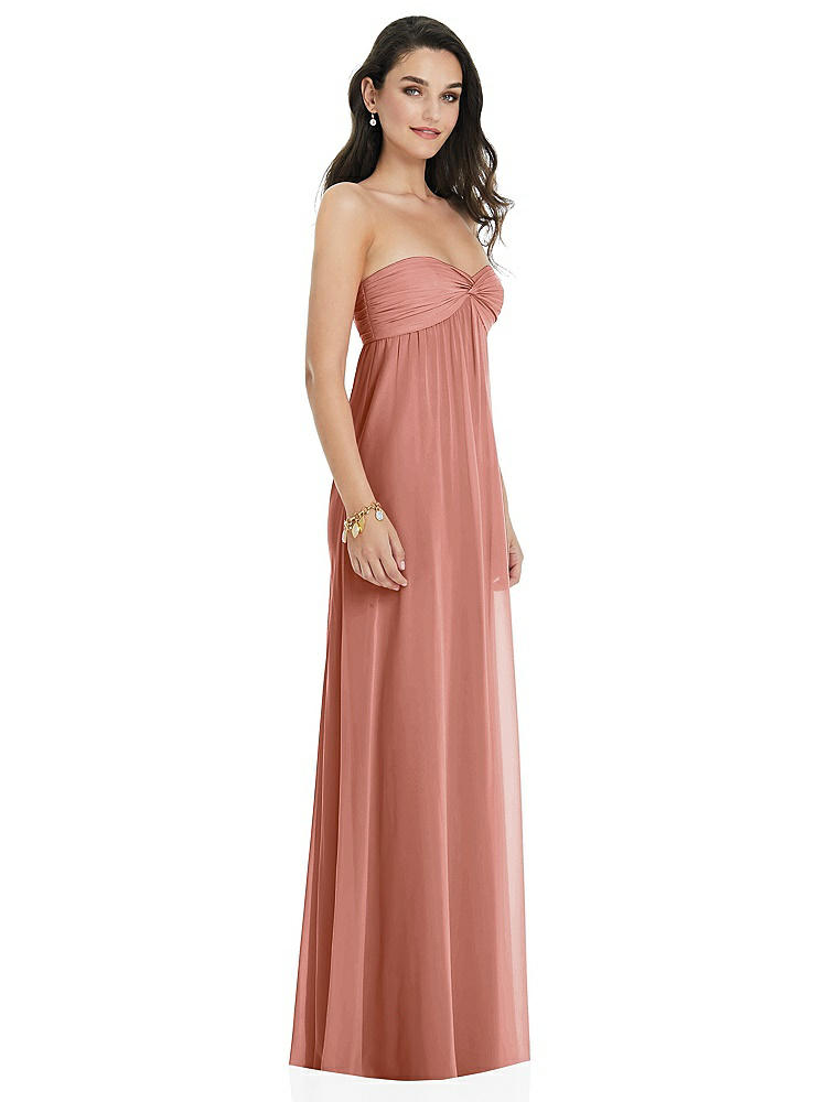【NEW】【STYLE: 3101】ひねり シアレッド ストラップレス 帝国 ウエスト ガウン オプション ストラップ【COLOR: Desert Rose】【SIZE: 00-30W】