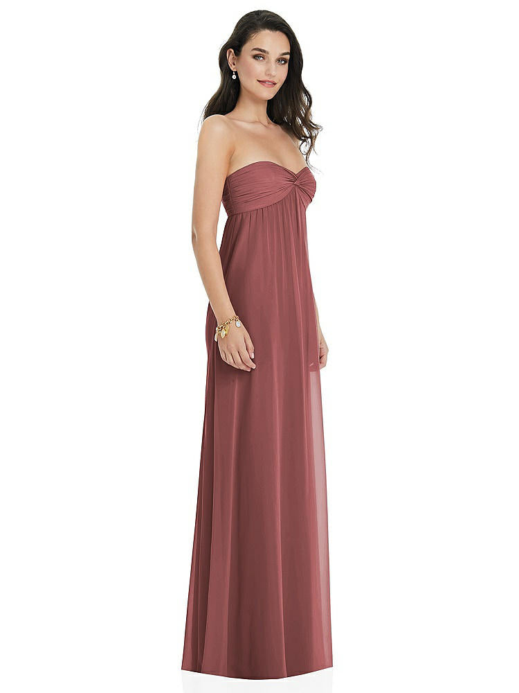 【NEW】【STYLE: 3101】ひねり シアレッド ストラップレス 帝国 ウエスト ガウン オプション ストラップ【COLOR: English Rose】【SIZE: 00-30W】