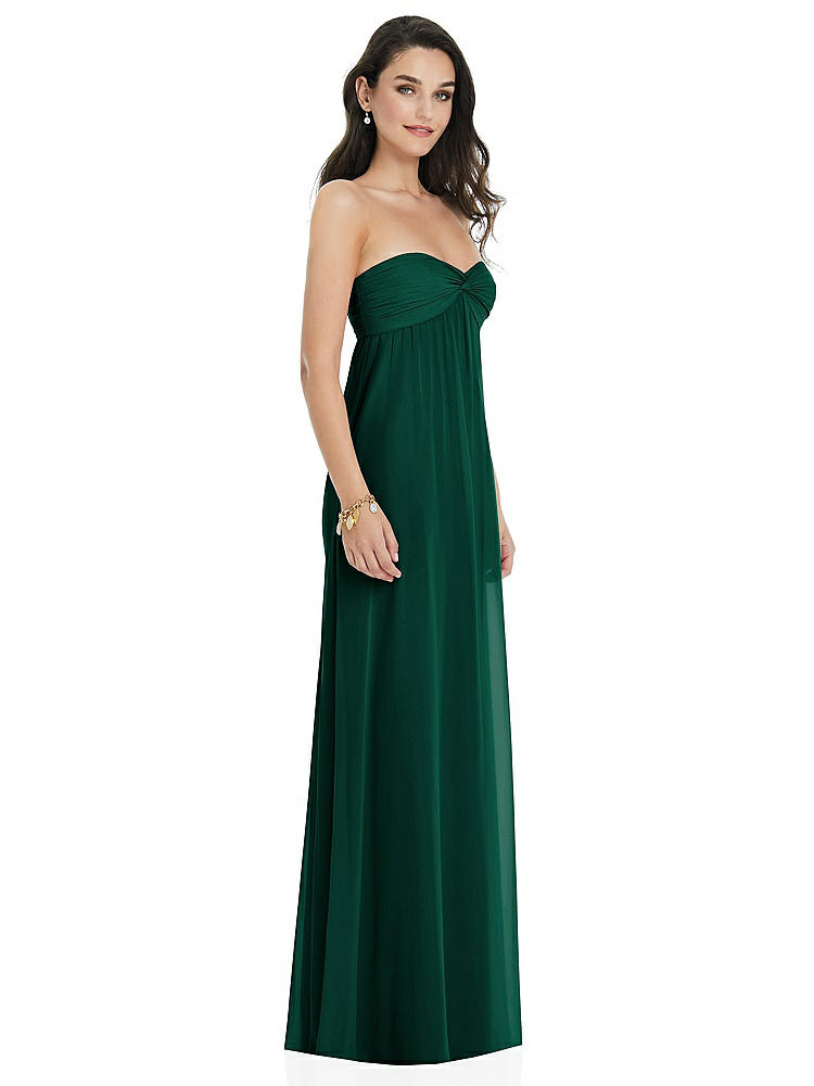 【NEW】【STYLE: 3101】ひねり シアレッド ストラップレス 帝国 ウエスト ガウン オプション ストラップ【COLOR: Hunter Green】【SIZE: 00-30W】