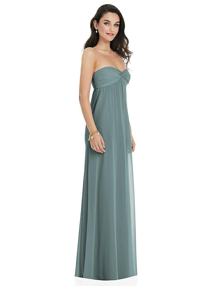 【STYLE: 3101】Twist Shirred Strapless Empire Waist Gown with Optional Straps【COLOR: Icelandic】