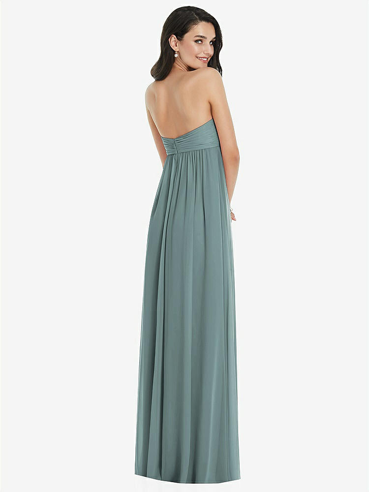 【STYLE: 3101】Twist Shirred Strapless Empire Waist Gown with Optional Straps【COLOR: Icelandic】