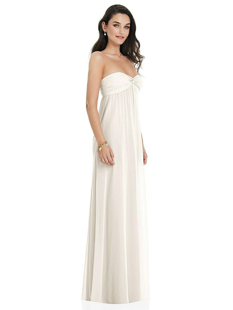 【NEW】【STYLE: 3101】ひねり シアレッド ストラップレス 帝国 ウエスト ガウン オプション ストラップ【COLOR: Ivory】【SIZE: 00-30W】
