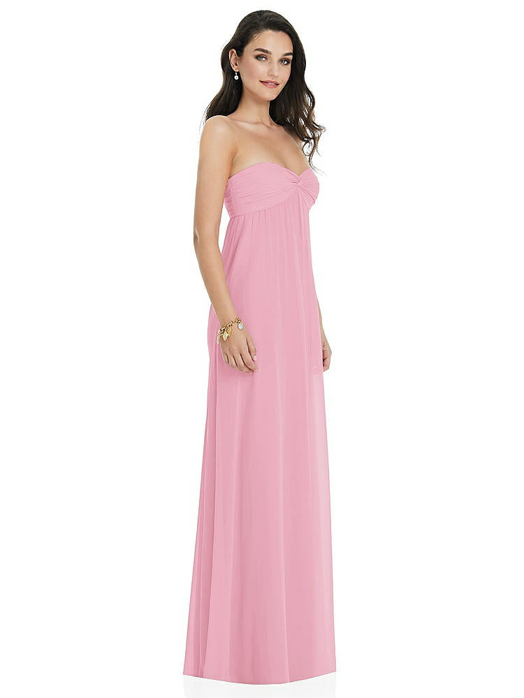 【NEW】【STYLE: 3101】ひねり シアレッド ストラップレス 帝国 ウエスト ガウン オプション ストラップ【COLOR: Peony Pink】【SIZE: 00-30W】