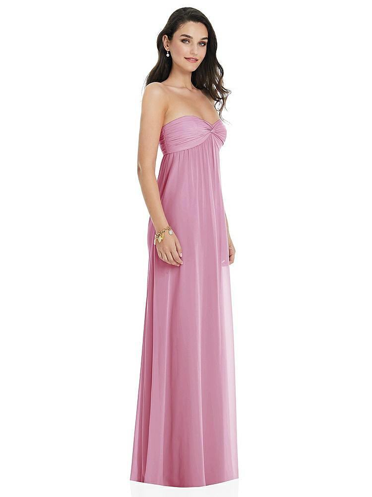 【NEW】【STYLE: 3101】ひねり シアレッド ストラップレス 帝国 ウエスト ガウン オプション ストラップ【COLOR: Powder Pink】【SIZE: 00-30W】