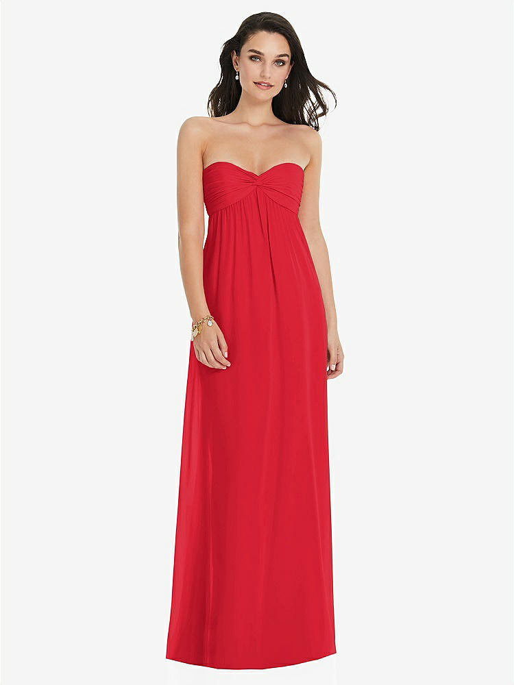 【NEW】【STYLE: 3101】ひねり シアレッド ストラップレス 帝国 ウエスト ガウン オプション ストラップ【COLOR: Parisian Red】【SIZE: 00-30W】