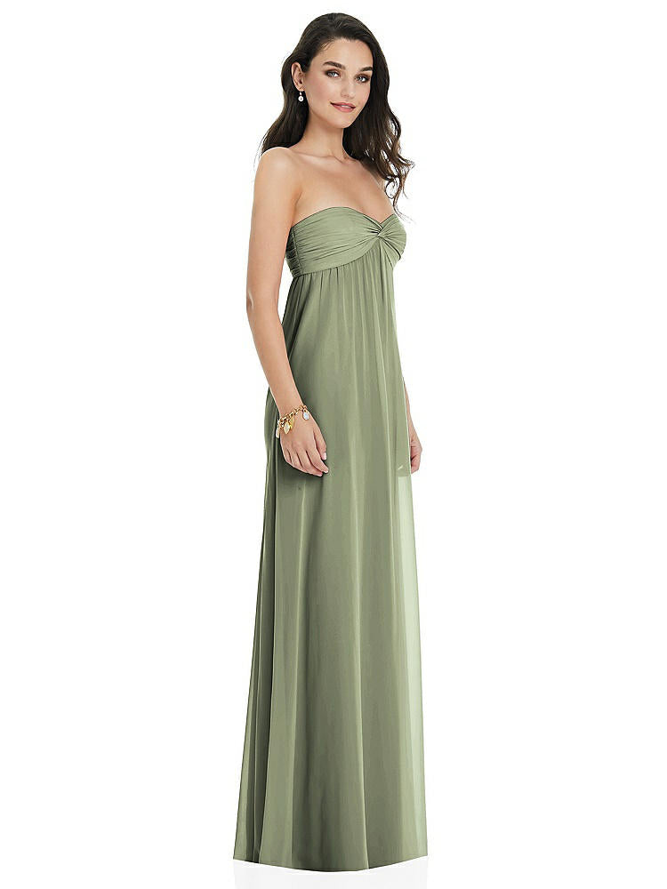【NEW】【STYLE: 3101】ひねり シアレッド ストラップレス 帝国 ウエスト ガウン オプション ストラップ【COLOR: Sage】【SIZE: 00-30W】