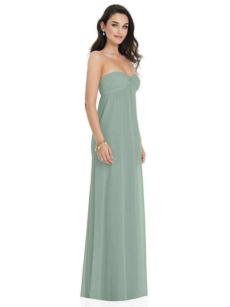 【NEW】【STYLE: 3101】ひねり シアレッド ストラップレス 帝国 ウエスト ガウン オプション ストラップ【COLOR: Seagrass】【SIZE: 00-30W】