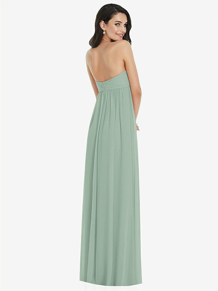 【STYLE: 3101】Twist Shirred Strapless Empire Waist Gown with Optional Straps【COLOR: Seagrass】