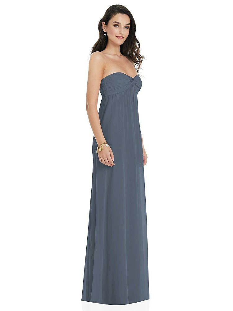 【NEW】【STYLE: 3101】ひねり シアレッド ストラップレス 帝国 ウエスト ガウン オプション ストラップ【COLOR: Silverstone】【SIZE: 00-30W】