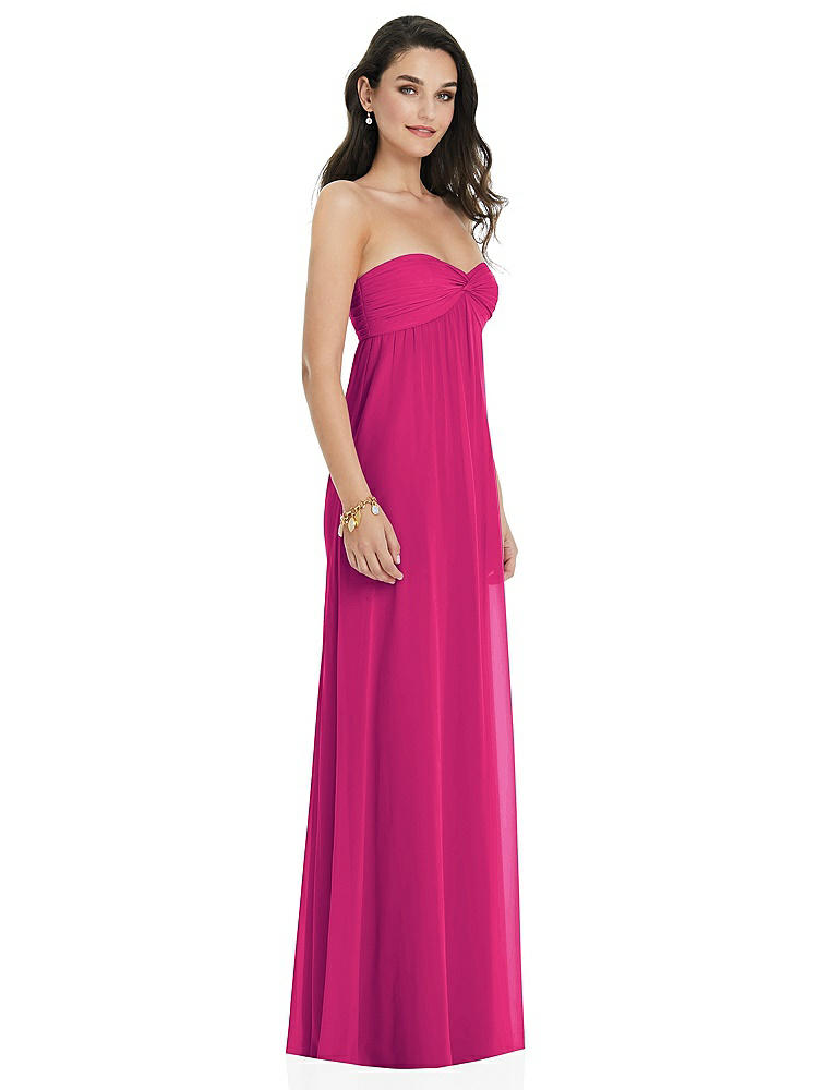 【NEW】【STYLE: 3101】ひねり シアレッド ストラップレス 帝国 ウエスト ガウン オプション ストラップ【COLOR: Think Pink】【SIZE: 00-30W】
