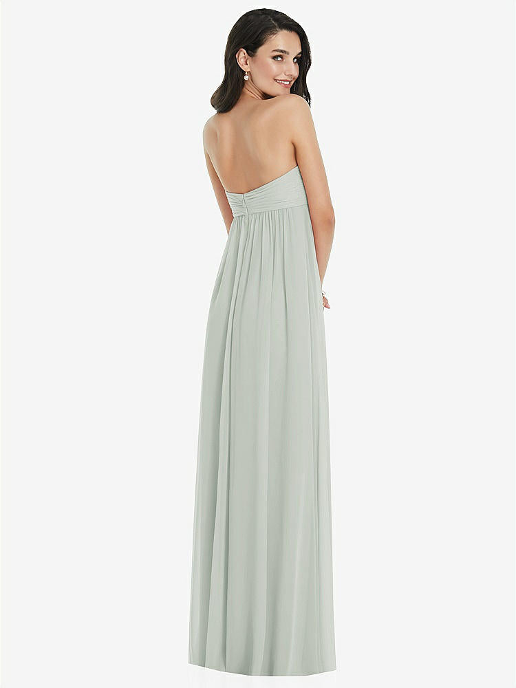 【STYLE: 3101】Twist Shirred Strapless Empire Waist Gown with Optional Straps【COLOR: Willow Green】