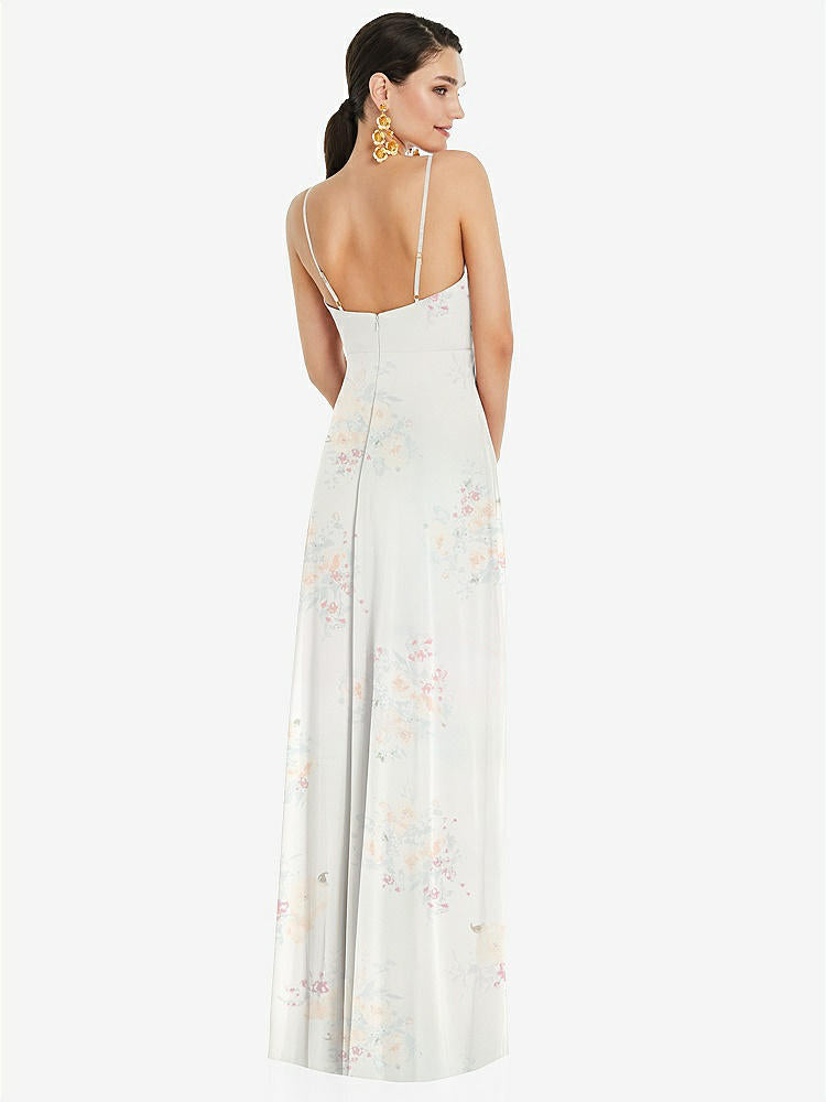 【STYLE: LB036】Adjustable Strap Wrap Bodice Maxi Dress with Front Slit 【COLOR: Spring Fling】