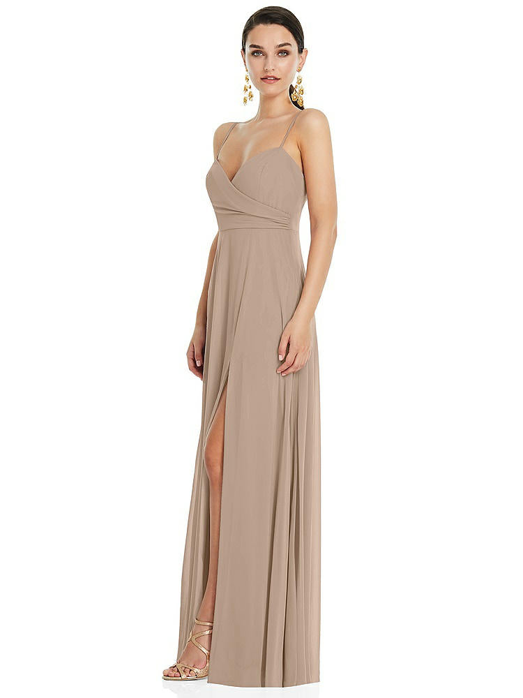 【NEW】【STYLE: LB036】調整可能 ストラップ ラップ ボディス マキシ ドレス 前面 スリット 【COLOR: Topaz】【SIZE: 00-30W】