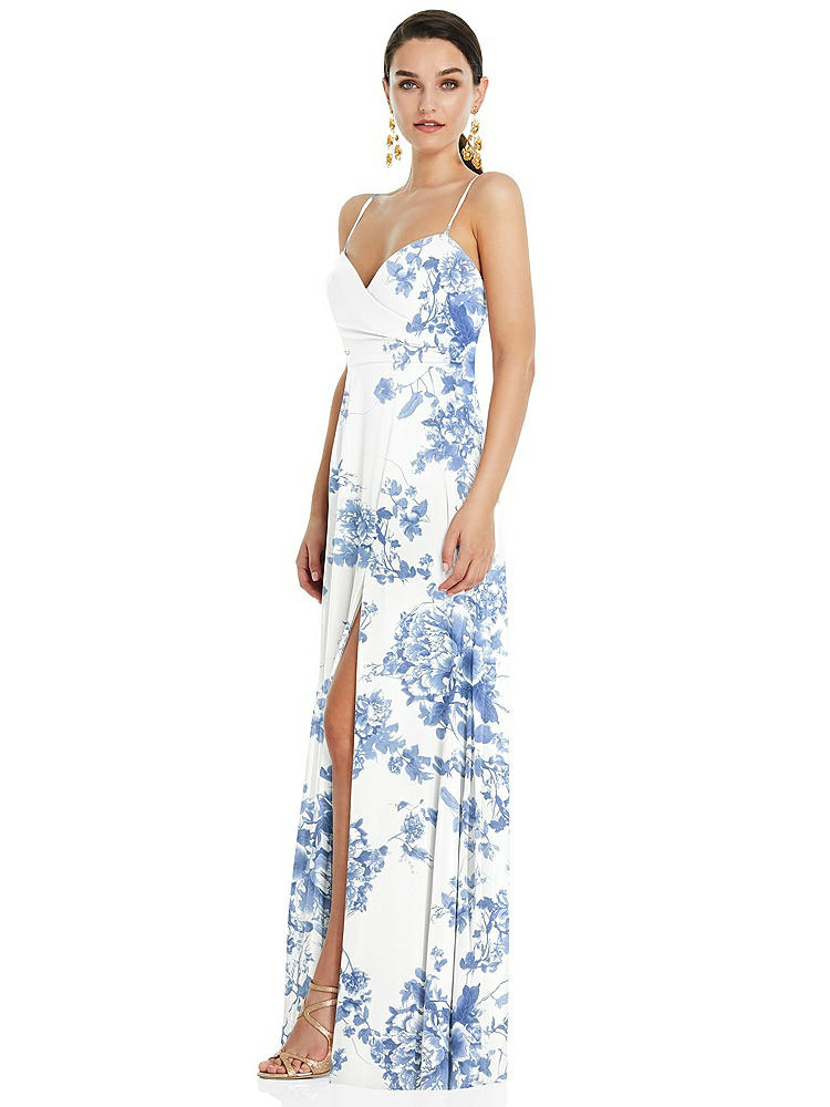 【NEW】【STYLE: LB036】調整可能 ストラップ ラップ ボディス マキシ ドレス 前面 スリット 【COLOR: Cottage Rose Dusk Blue】【SIZE: 00-30W】