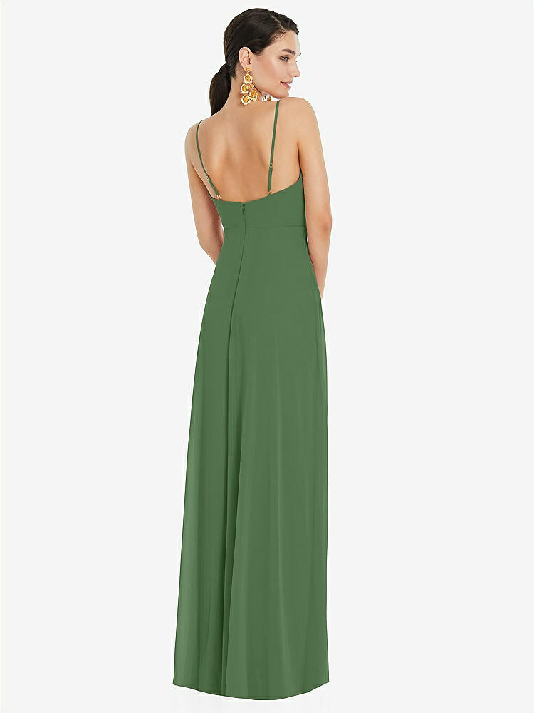 【STYLE: LB036】Adjustable Strap Wrap Bodice Maxi Dress with Front Slit 【COLOR: Vineyard Green】