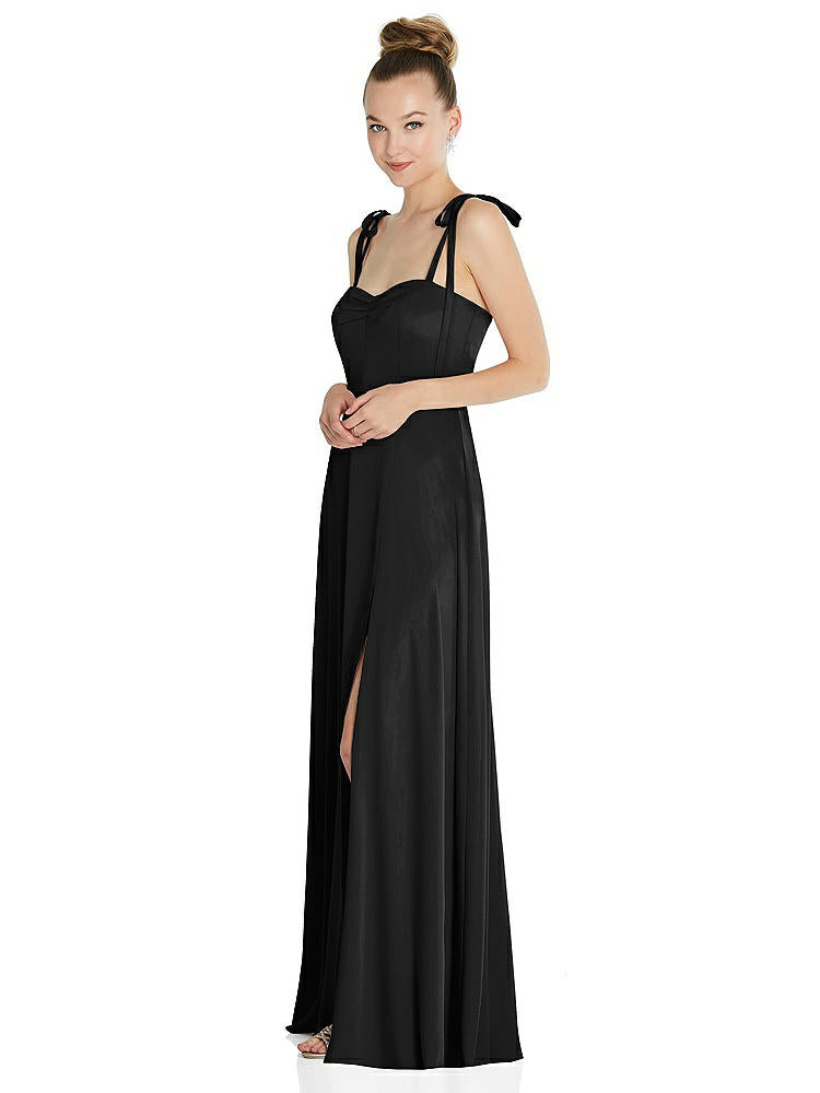 【NEW】【STYLE: TH099】ネクタイ 肩 a-line maxi ドレス【COLOR: Black】【SIZE: 00-30W】
