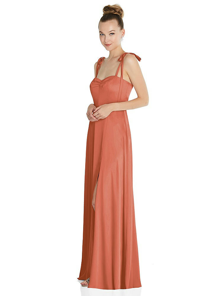 【NEW】【STYLE: TH099】ネクタイ 肩 a-line maxi ドレス【COLOR: Terracotta Copper】【SIZE: 00-30W】