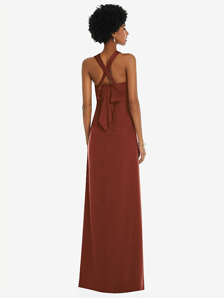 【NEW】【STYLE: 3110】ドレープ サテン ギリシャン 列 ガウン コンバーチブル ストラップ【COLOR: Auburn Moon】【SIZE: 00-30W】