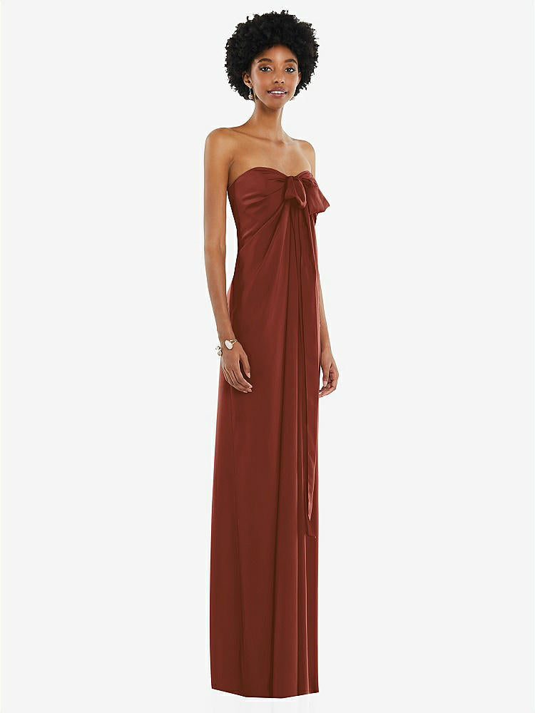 【NEW】【STYLE: 3110】ドレープ サテン ギリシャン 列 ガウン コンバーチブル ストラップ【COLOR: Auburn Moon】【SIZE: 00-30W】