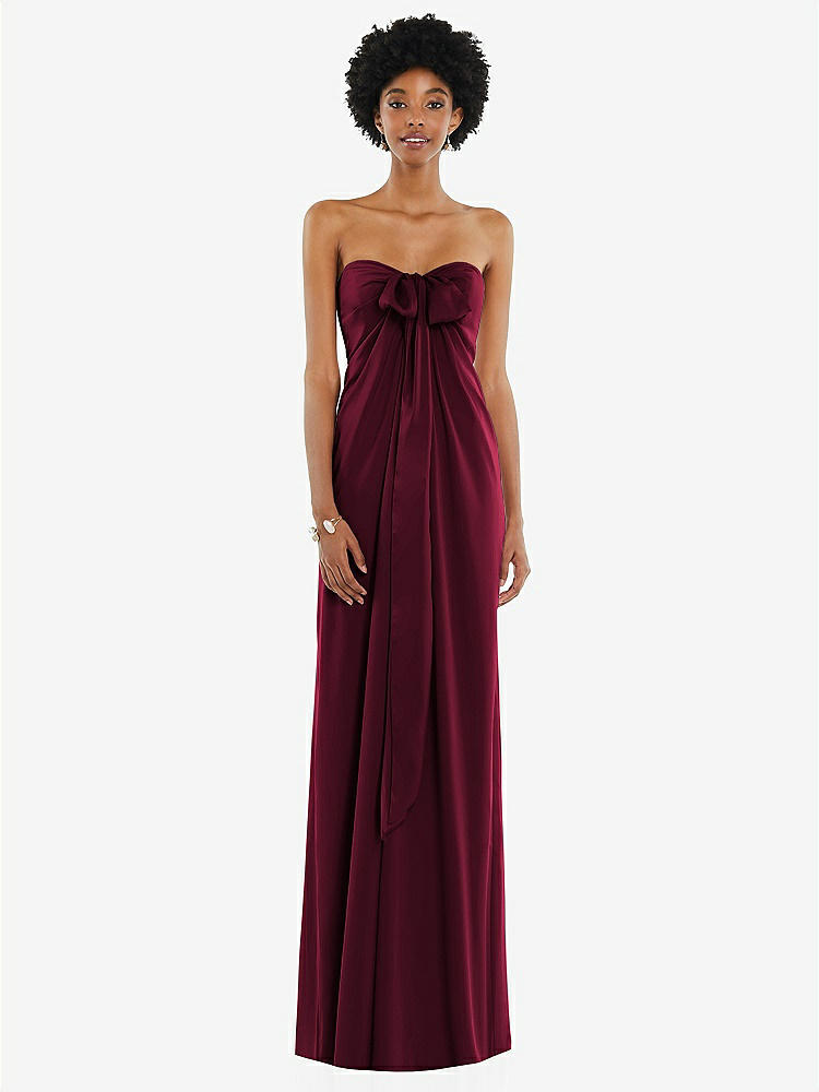 【NEW】【STYLE: 3110】ドレープ サテン ギリシャン 列 ガウン コンバーチブル ストラップ【COLOR: Cabernet】【SIZE: 00-30W】
