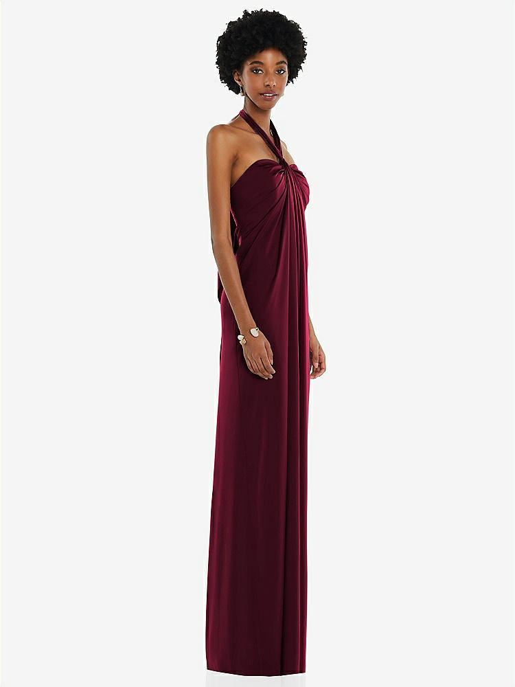 【NEW】【STYLE: 3110】ドレープ サテン ギリシャン 列 ガウン コンバーチブル ストラップ【COLOR: Cabernet】【SIZE: 00-30W】