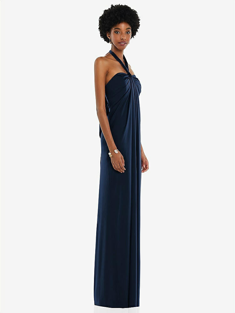 【NEW】【STYLE: 3110】ドレープ サテン ギリシャン 列 ガウン コンバーチブル ストラップ【COLOR: Midnight Navy】【SIZE: 00-30W】