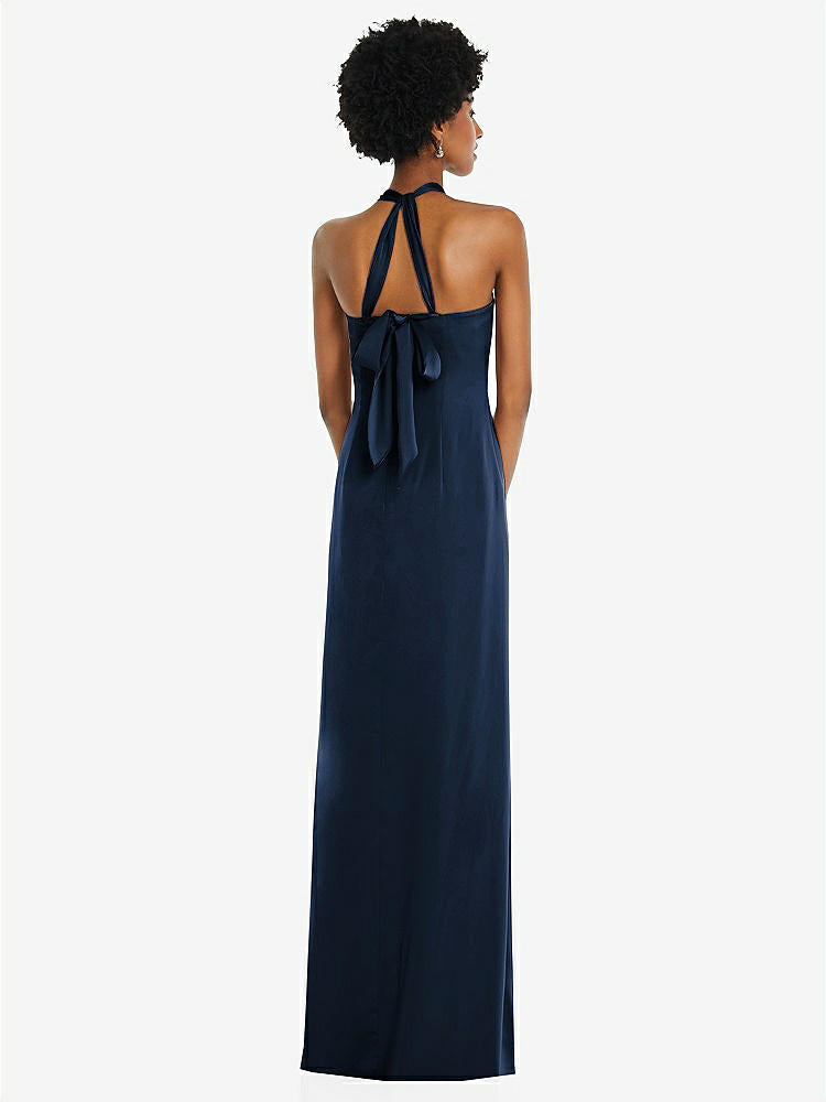 【NEW】【STYLE: 3110】ドレープ サテン ギリシャン 列 ガウン コンバーチブル ストラップ【COLOR: Midnight Navy】【SIZE: 00-30W】