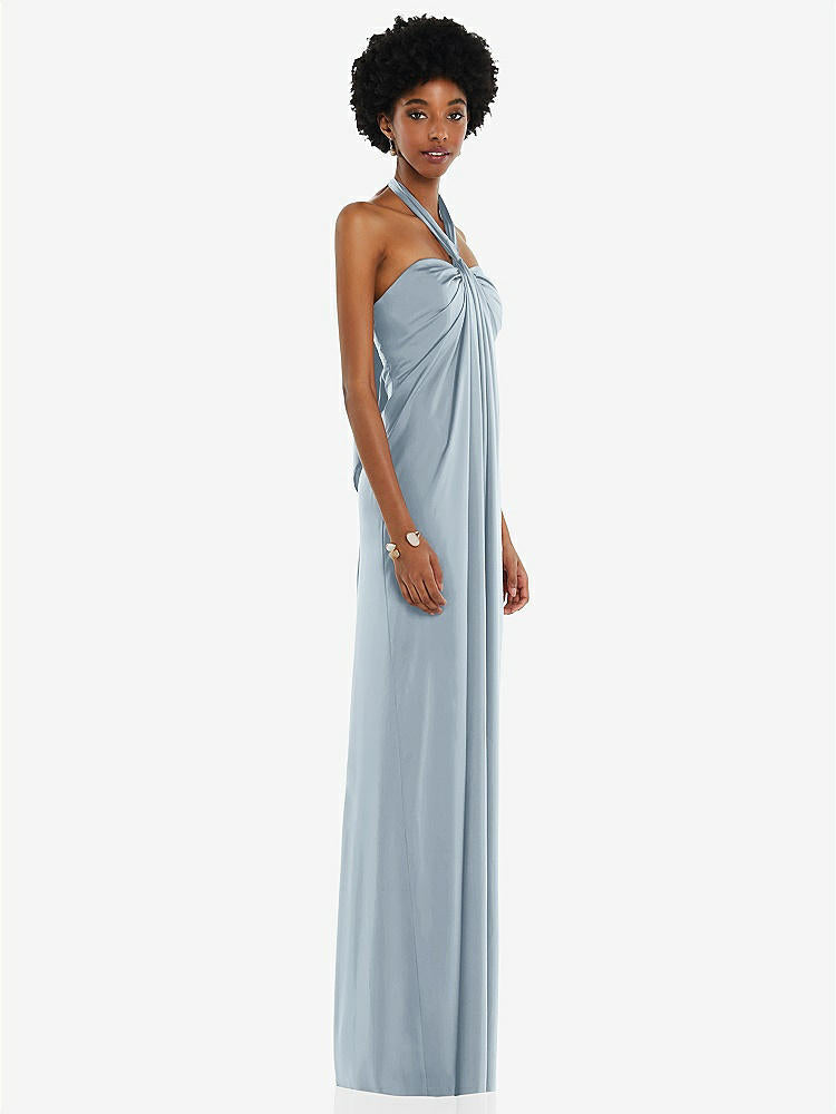 【NEW】【STYLE: 3110】ドレープ サテン ギリシャン 列 ガウン コンバーチブル ストラップ【COLOR: Mist】【SIZE: 00-30W】