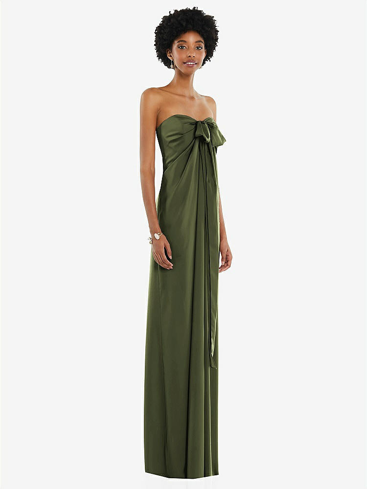【NEW】【STYLE: 3110】ドレープ サテン ギリシャン 列 ガウン コンバーチブル ストラップ【COLOR: Olive Green】【SIZE: 00-30W】