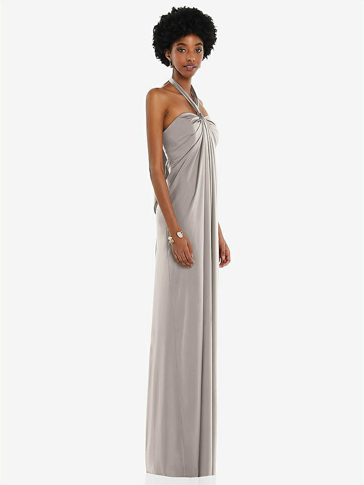 【NEW】【STYLE: 3110】ドレープ サテン ギリシャン 列 ガウン コンバーチブル ストラップ【COLOR: Taupe】【SIZE: 00-30W】