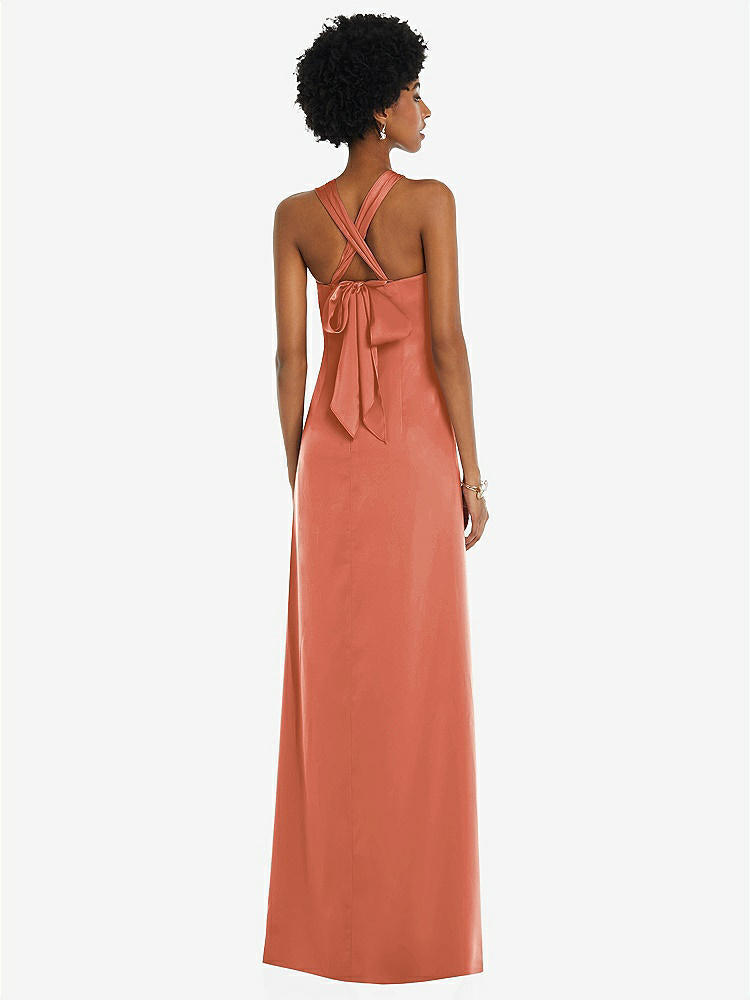 【NEW】【STYLE: 3110】ドレープ サテン ギリシャン 列 ガウン コンバーチブル ストラップ【COLOR: Terracotta Copper】【SIZE: 00-30W】